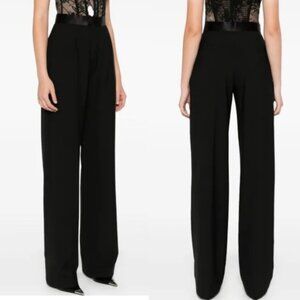 NENSI DOJAKA  BNWOT Satin-trimmed crepe wide-leg pant Made in Italy M